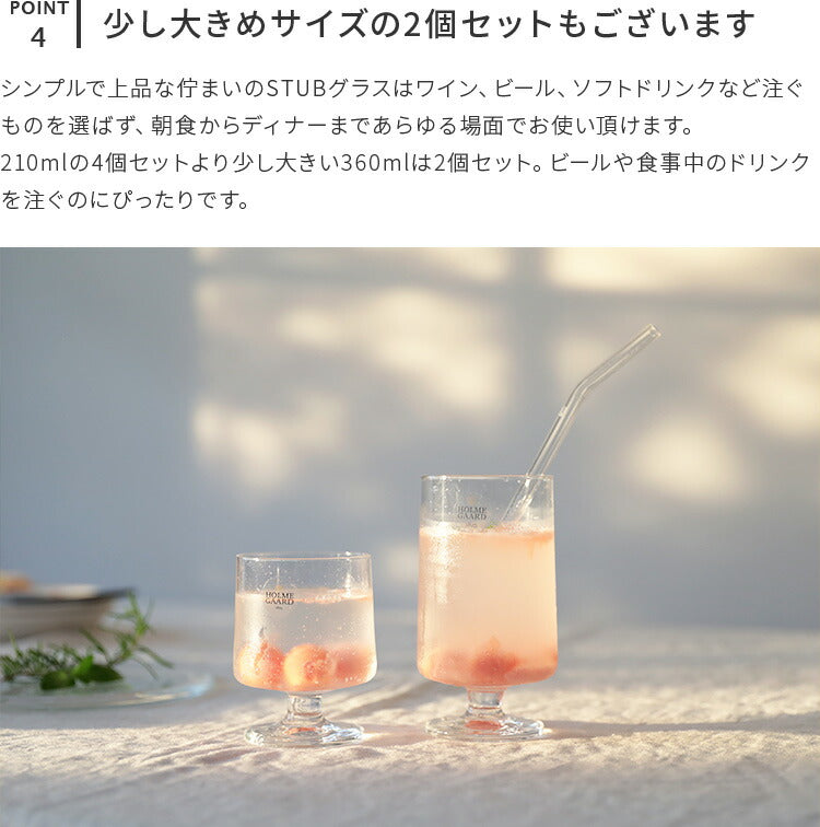 グラス 4pcs 210ml