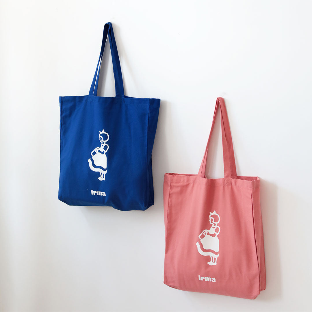 イヤマ コットン使用 エコバッグ /ショッピングバッグ 北欧雑貨/鞄　ブルー Irma イヤマ コットン刺繍バッグ （ブルー） / ショッピングバッグ
