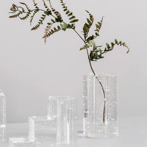 フラワーベース バブルグラス シリンダー ファームリビング