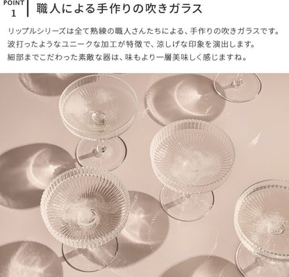 グラス リップル シャンパングラス 2個セット ファームリビング
