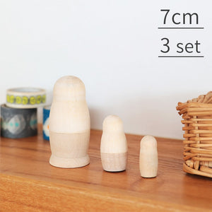 白木 マトリョーシカ 7センチ 3個組